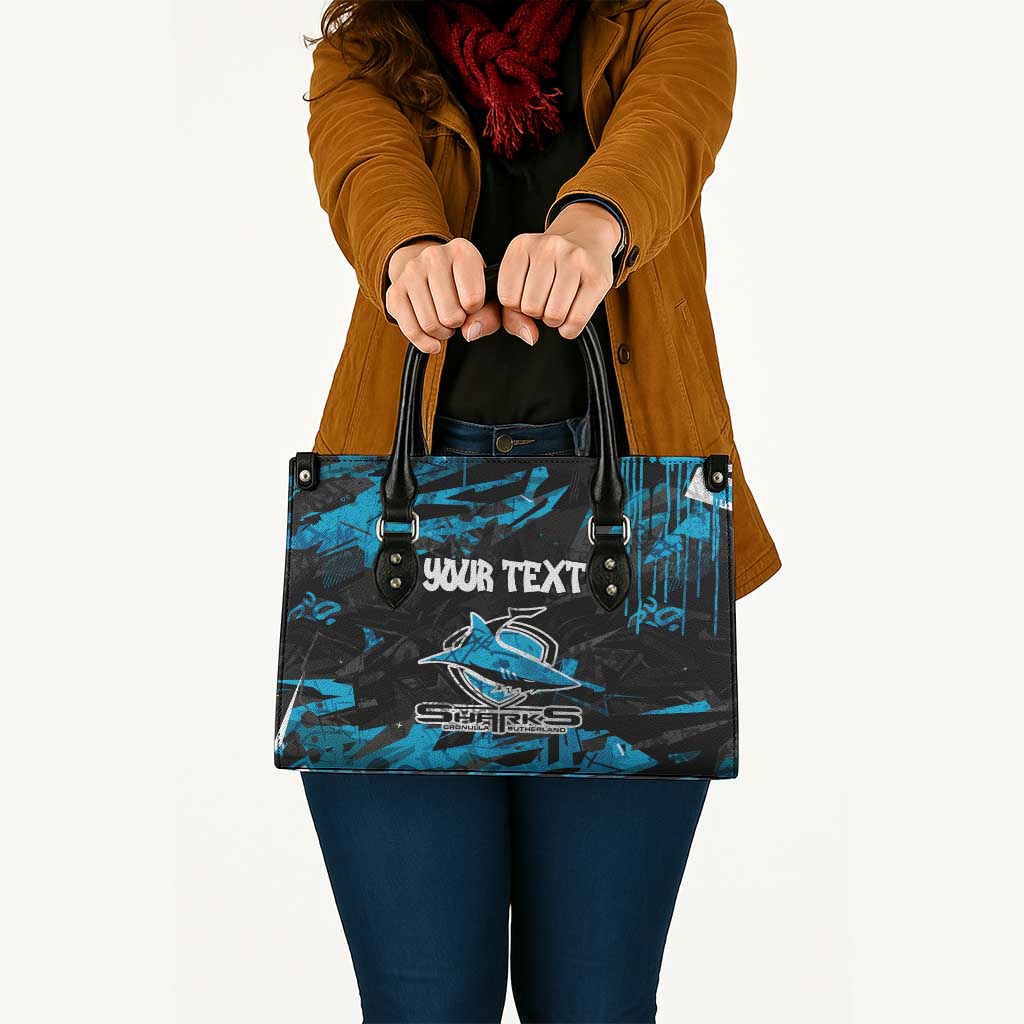Personalized Cronulla Sutherland Sharks Leather Bag Graffiti Grunge Abstract Urban Street Style Design