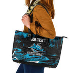 Personalized Cronulla Sutherland Sharks Leather Tote Bag Graffiti Grunge Abstract Urban Street Style Design