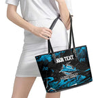 Personalized Cronulla Sutherland Sharks Leather Tote Bag Graffiti Grunge Abstract Urban Street Style Design