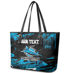 Personalized Cronulla Sutherland Sharks Leather Tote Bag Graffiti Grunge Abstract Urban Street Style Design
