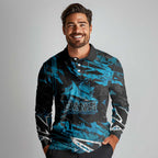 Personalized Cronulla Sutherland Sharks Long Sleeve Polo Shirt Graffiti Grunge Abstract Urban Street Style Design