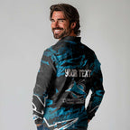 Personalized Cronulla Sutherland Sharks Long Sleeve Polo Shirt Graffiti Grunge Abstract Urban Street Style Design