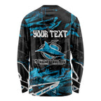 Personalized Cronulla Sutherland Sharks Long Sleeve Shirt Graffiti Grunge Abstract Urban Street Style Design