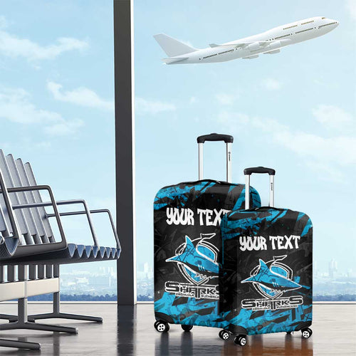 Personalized Cronulla Sutherland Sharks Luggage Cover Graffiti Grunge Abstract Urban Street Style Design