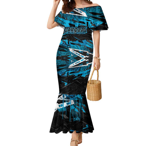 Personalized Cronulla Sutherland Sharks Mermaid Dress Graffiti Grunge Abstract Urban Street Style Design