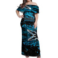 Personalized Cronulla Sutherland Sharks Off Shoulder Maxi Dress Graffiti Grunge Abstract Urban Street Style Design