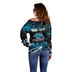 Personalized Cronulla Sutherland Sharks Off Shoulder Sweater Graffiti Grunge Abstract Urban Street Style Design