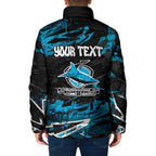 Personalized Cronulla Sutherland Sharks Padded Jacket Graffiti Grunge Abstract Urban Street Style Design