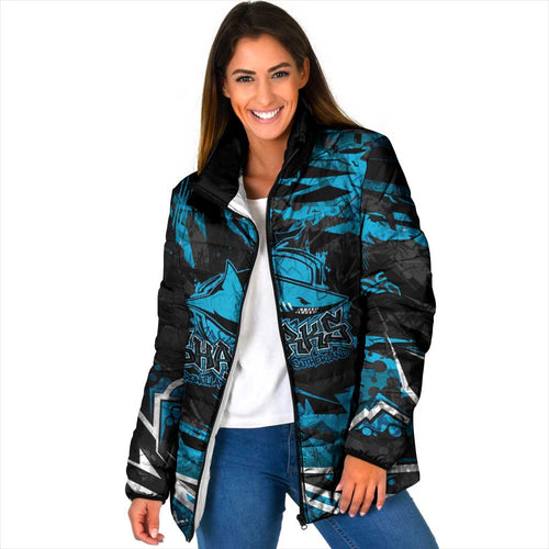Personalized Cronulla Sutherland Sharks Padded Jacket Graffiti Grunge Abstract Urban Street Style Design