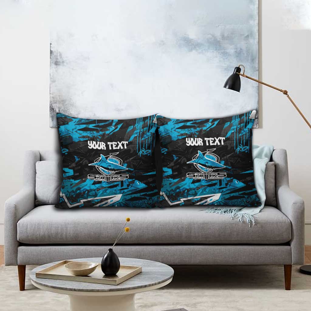 Personalized Cronulla Sutherland Sharks Pillow Cover Graffiti Grunge Abstract Urban Street Style Design