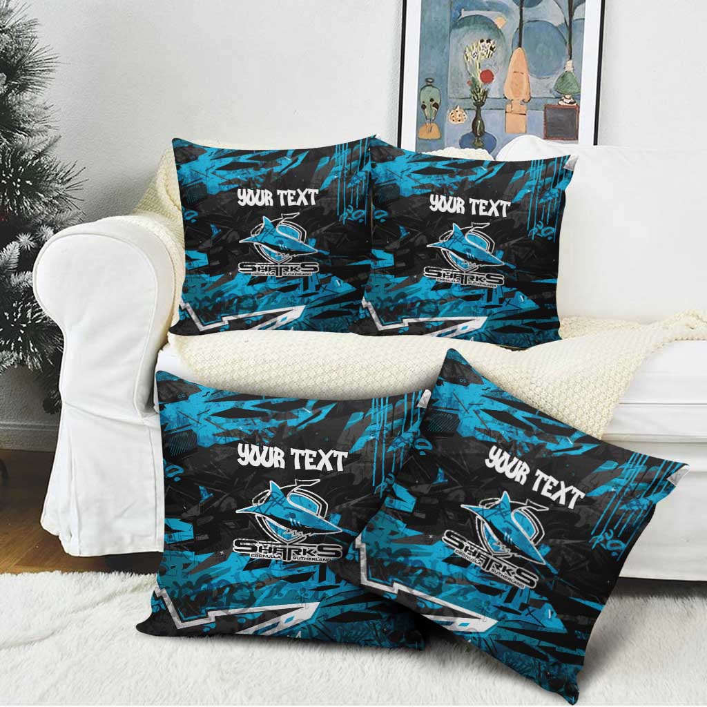 Personalized Cronulla Sutherland Sharks Pillow Cover Graffiti Grunge Abstract Urban Street Style Design
