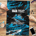Personalized Cronulla Sutherland Sharks Puzzle Graffiti Grunge Abstract Urban Street Style Design