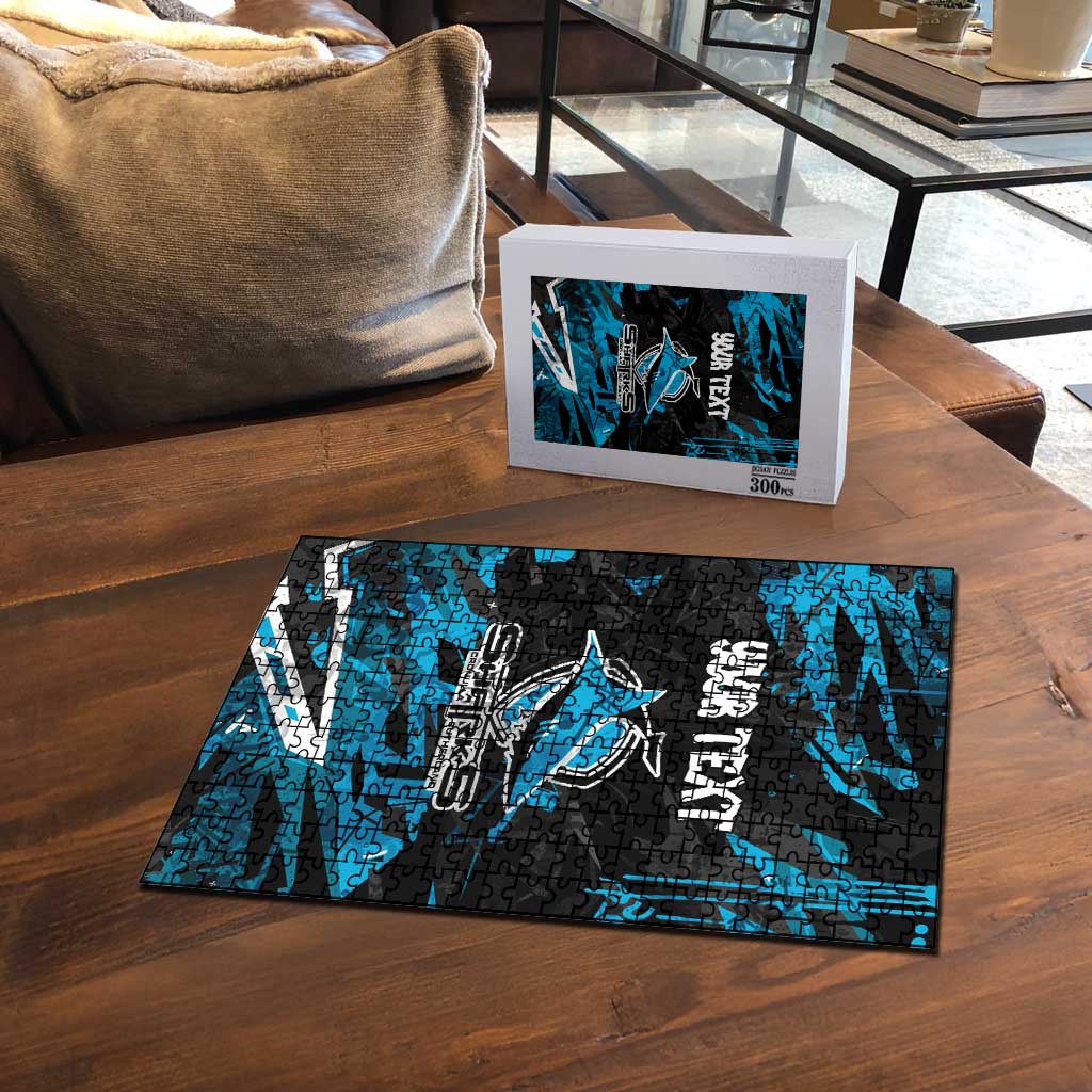 Personalized Cronulla Sutherland Sharks Puzzle Graffiti Grunge Abstract Urban Street Style Design