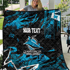 Personalized Cronulla Sutherland Sharks Quilt Graffiti Grunge Abstract Urban Street Style Design