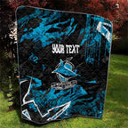 Personalized Cronulla Sutherland Sharks Quilt Graffiti Grunge Abstract Urban Street Style Design