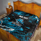 Personalized Cronulla Sutherland Sharks Quilt Graffiti Grunge Abstract Urban Street Style Design