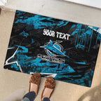 Personalized Cronulla Sutherland Sharks Rubber Doormat Graffiti Grunge Abstract Urban Street Style Design