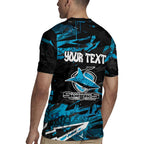 Personalized Cronulla Sutherland Sharks Rugby Jersey Graffiti Grunge Abstract Urban Street Style Design