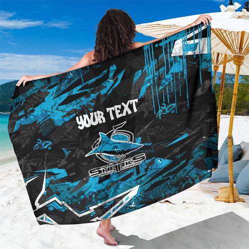 Personalized Cronulla Sutherland Sharks Sarong Graffiti Grunge Abstract Urban Street Style Design