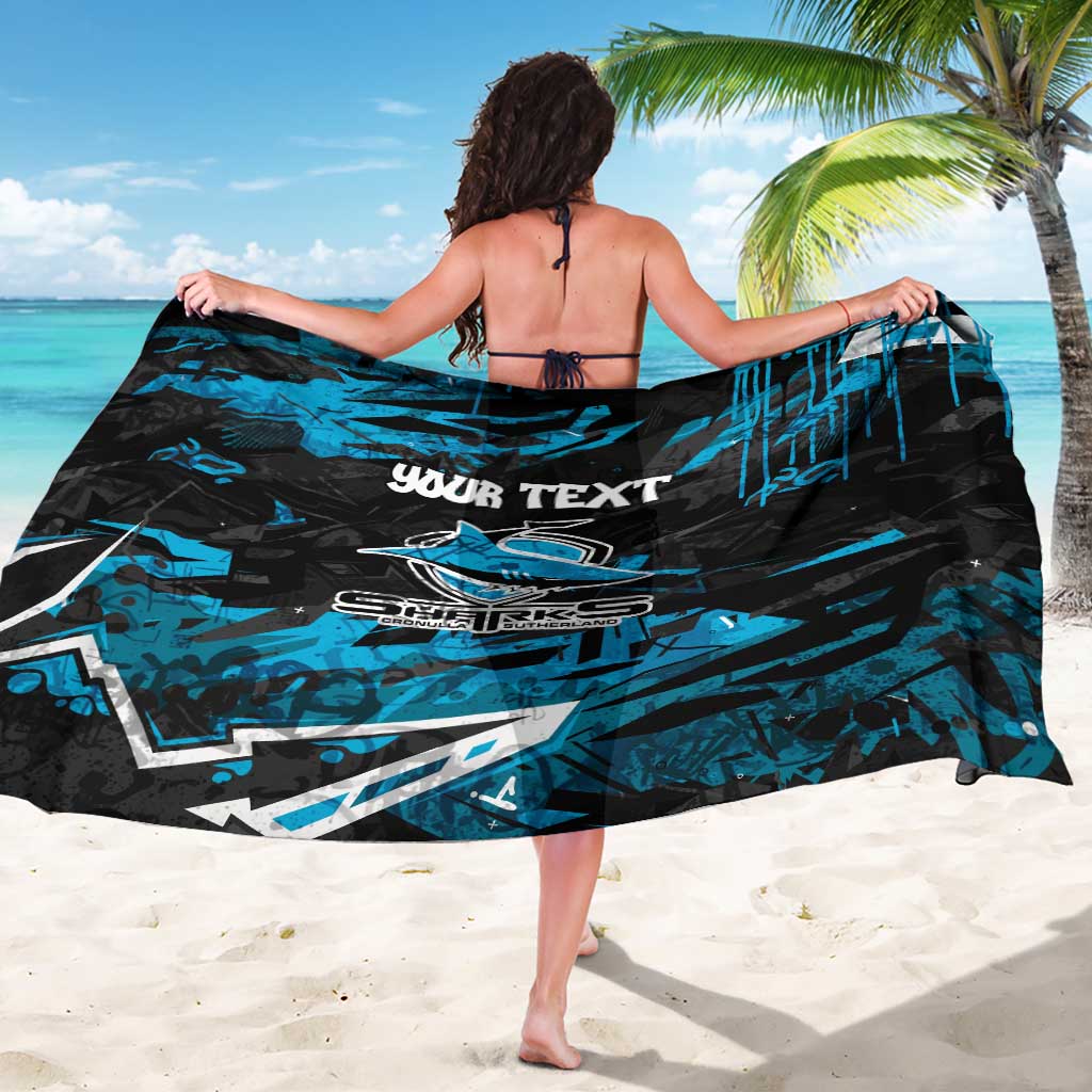 Personalized Cronulla Sutherland Sharks Sarong Graffiti Grunge Abstract Urban Street Style Design