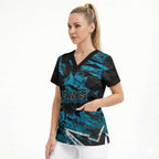 Personalized Cronulla Sutherland Sharks Scrub Top Graffiti Grunge Abstract Urban Street Style Design