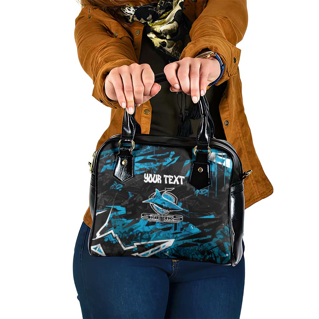 Personalized Cronulla Sutherland Sharks Shoulder Handbag Graffiti Grunge Abstract Urban Street Style Design