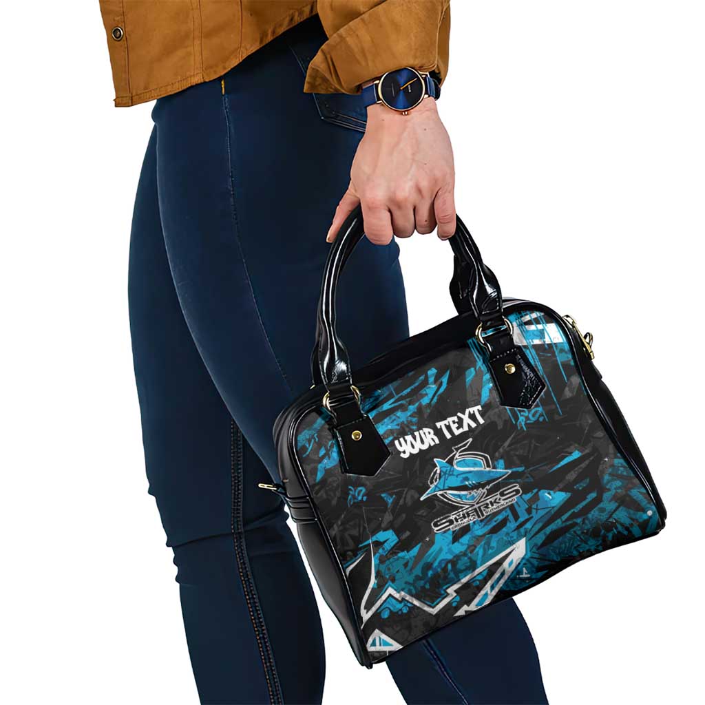 Personalized Cronulla Sutherland Sharks Shoulder Handbag Graffiti Grunge Abstract Urban Street Style Design