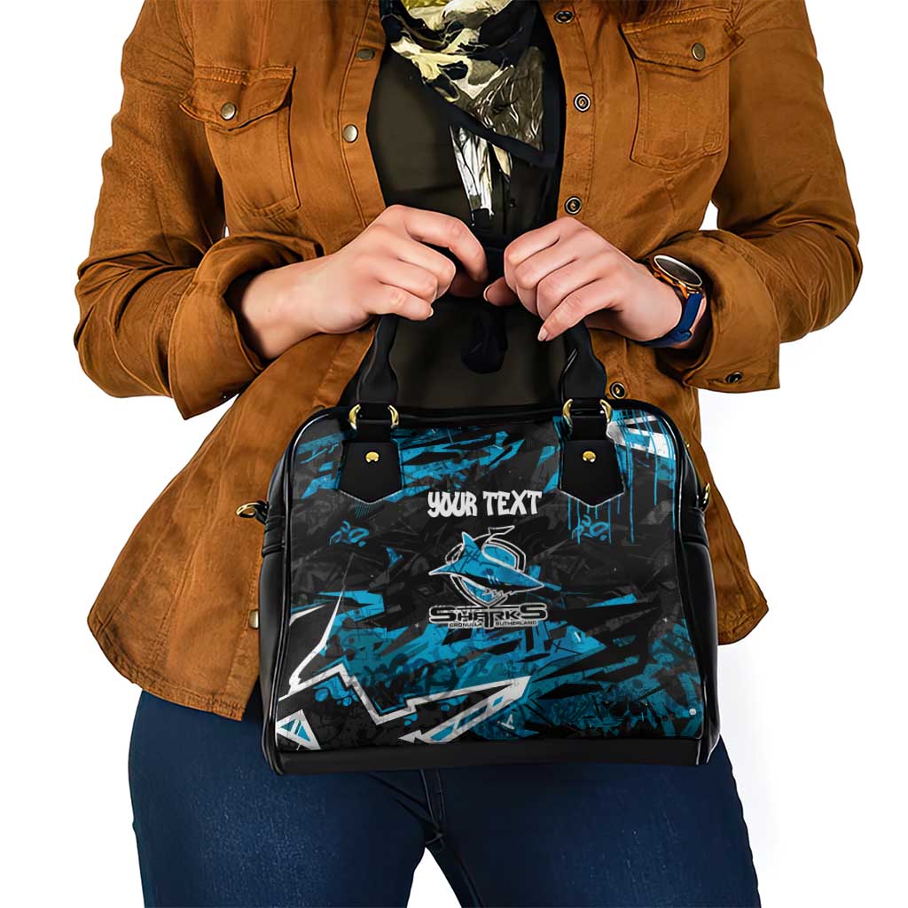 Personalized Cronulla Sutherland Sharks Shoulder Handbag Graffiti Grunge Abstract Urban Street Style Design