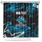 Personalized Cronulla Sutherland Sharks Shower Curtain Graffiti Grunge Abstract Urban Street Style Design