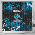 Personalized Cronulla Sutherland Sharks Shower Curtain Graffiti Grunge Abstract Urban Street Style Design