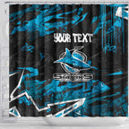 Personalized Cronulla Sutherland Sharks Shower Curtain Graffiti Grunge Abstract Urban Street Style Design