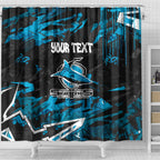 Personalized Cronulla Sutherland Sharks Shower Curtain Graffiti Grunge Abstract Urban Street Style Design