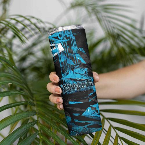 Personalized Cronulla Sutherland Sharks Skinny Tumbler Graffiti Grunge Abstract Urban Street Style Design