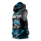 Personalized Cronulla Sutherland Sharks Sleeveless Hoodie Graffiti Grunge Abstract Urban Street Style Design