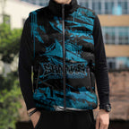 Personalized Cronulla Sutherland Sharks Sleeveless Puffer Jacket Graffiti Grunge Abstract Urban Street Style Design