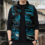 Personalized Cronulla Sutherland Sharks Sleeveless Puffer Jacket Graffiti Grunge Abstract Urban Street Style Design