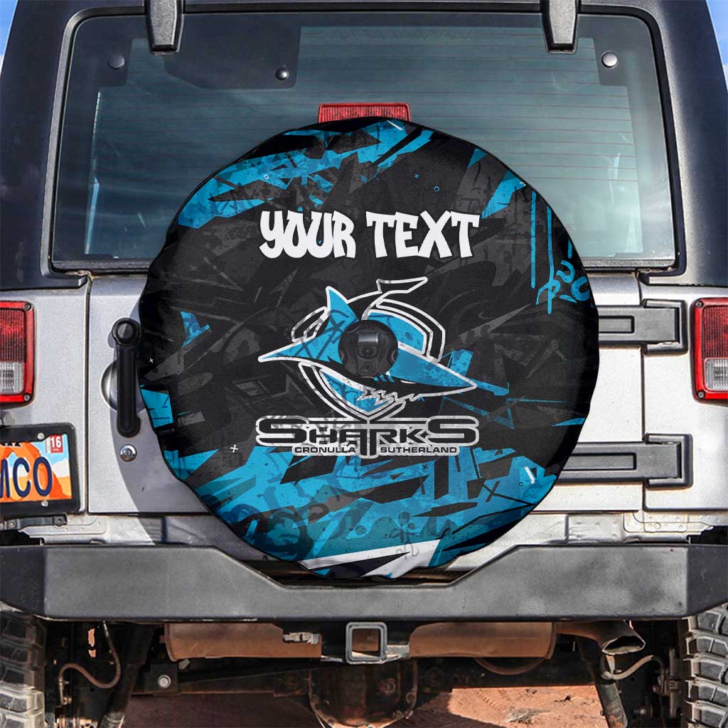 Personalized Cronulla Sutherland Sharks Spare Tire Cover Graffiti Grunge Abstract Urban Street Style Design
