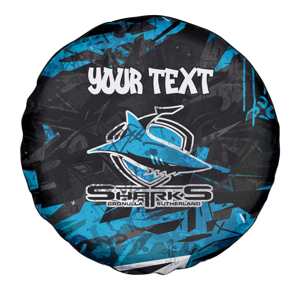 Personalized Cronulla Sutherland Sharks Spare Tire Cover Graffiti Grunge Abstract Urban Street Style Design