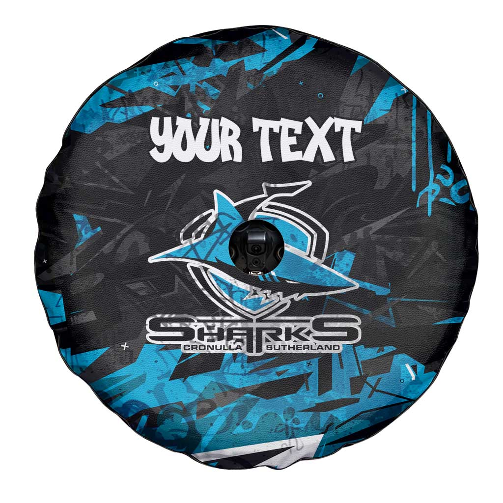 Personalized Cronulla Sutherland Sharks Spare Tire Cover Graffiti Grunge Abstract Urban Street Style Design