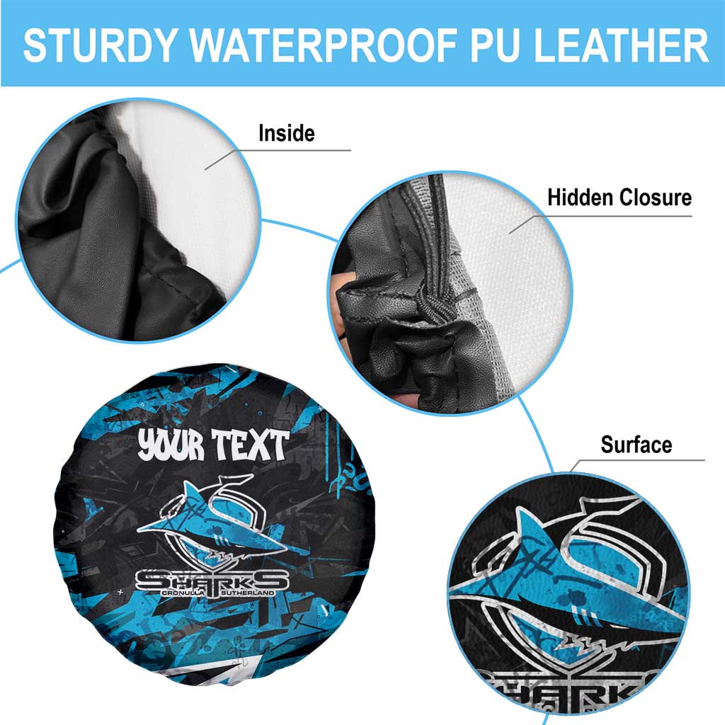 Personalized Cronulla Sutherland Sharks Spare Tire Cover Graffiti Grunge Abstract Urban Street Style Design