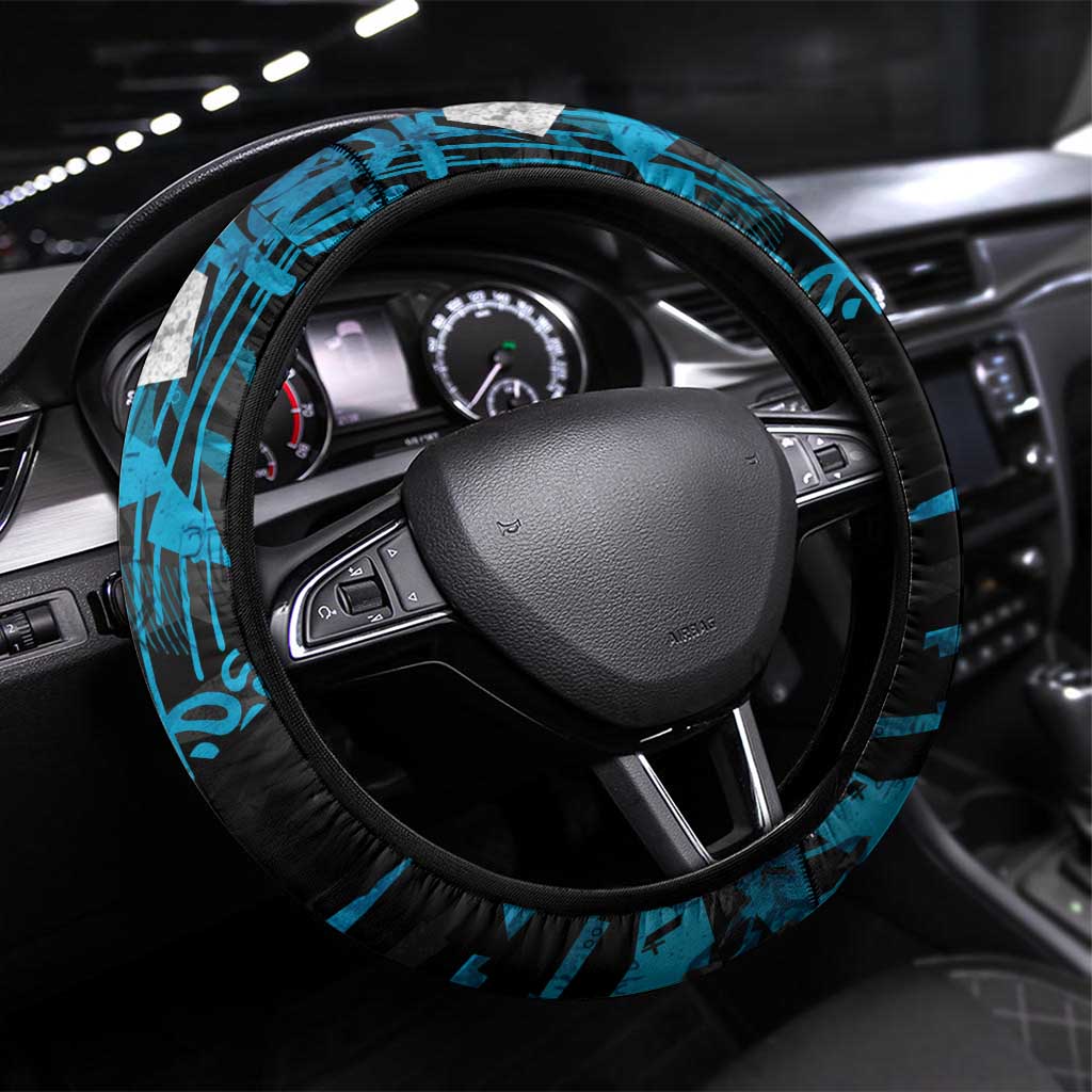 Cronulla Sutherland Sharks Steering Wheel Cover Graffiti Grunge Abstract Urban Street Style Design