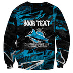 Personalized Cronulla Sutherland Sharks Sweatshirt Graffiti Grunge Abstract Urban Street Style Design