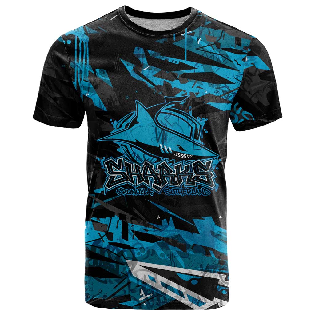 Personalized Cronulla Sutherland Sharks T Shirt Graffiti Grunge Abstract Urban Street Style Design