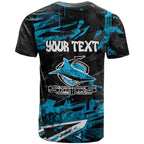 Personalized Cronulla Sutherland Sharks T Shirt Graffiti Grunge Abstract Urban Street Style Design