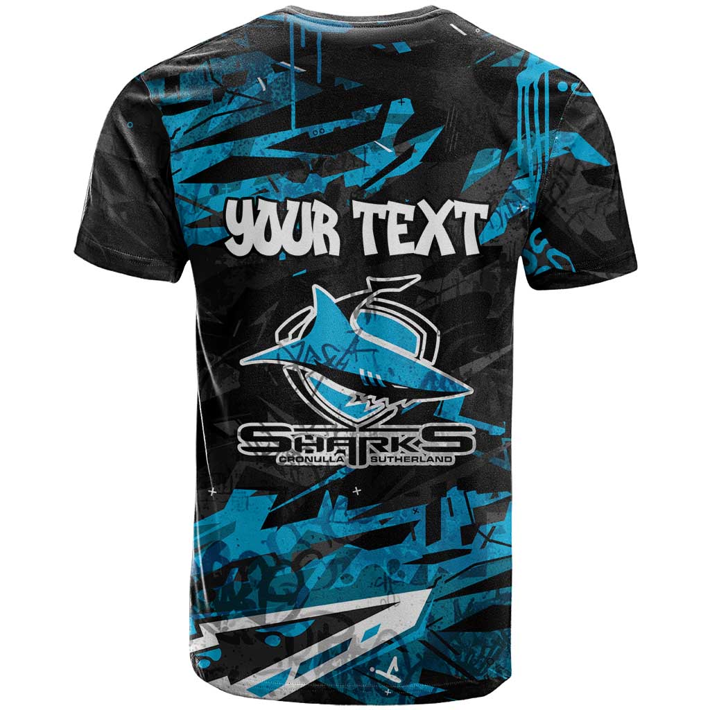 Personalized Cronulla Sutherland Sharks T Shirt Graffiti Grunge Abstract Urban Street Style Design