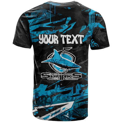 Personalized Cronulla Sutherland Sharks T Shirt Graffiti Grunge Abstract Urban Street Style Design