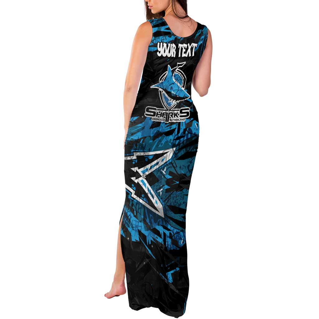 Personalized Cronulla Sutherland Sharks Tank Maxi Dress Graffiti Grunge Abstract Urban Street Style Design