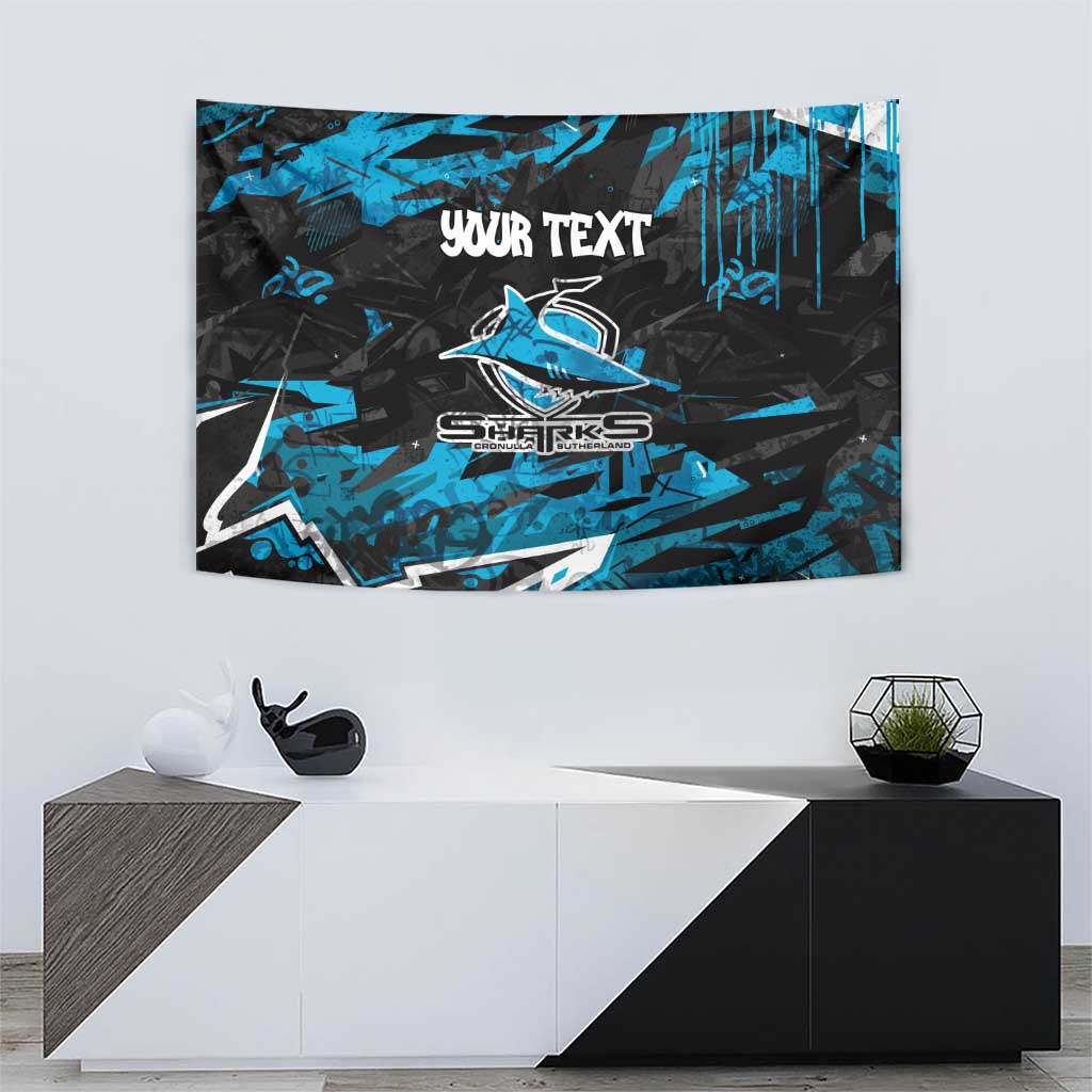 Personalized Cronulla Sutherland Sharks Tapestry Graffiti Grunge Abstract Urban Street Style Design