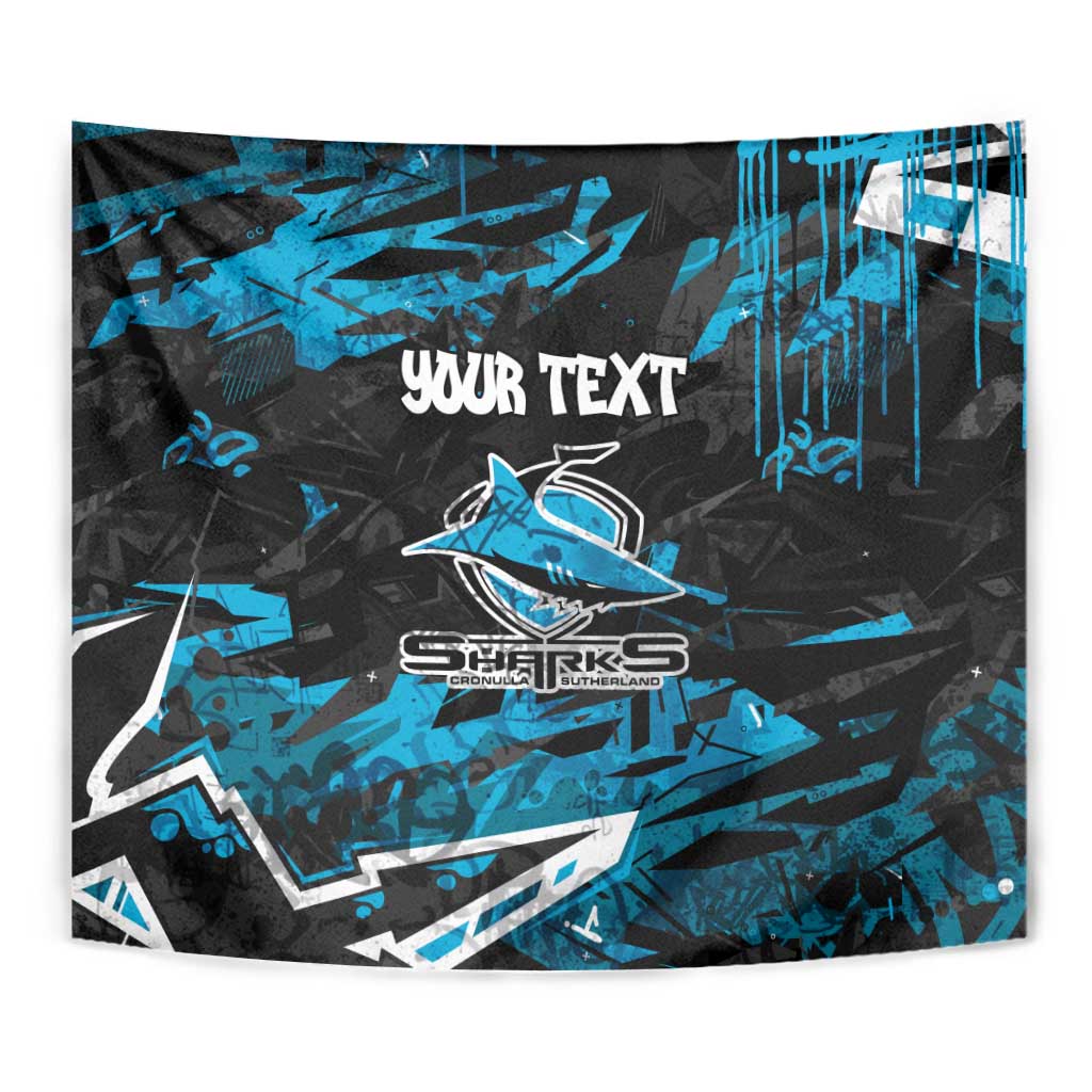 Personalized Cronulla Sutherland Sharks Tapestry Graffiti Grunge Abstract Urban Street Style Design