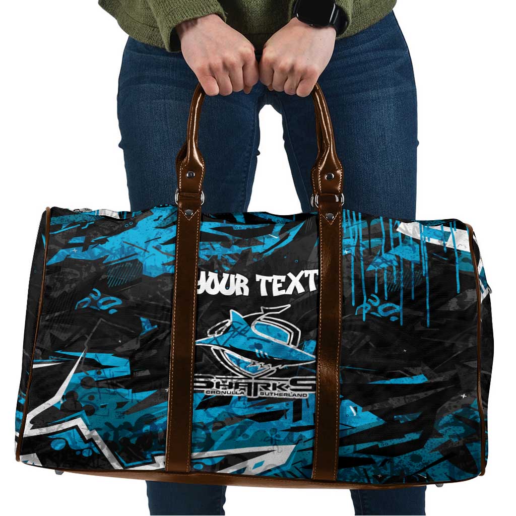 Personalized Cronulla Sutherland Sharks Travel Bag Graffiti Grunge Abstract Urban Street Style Design